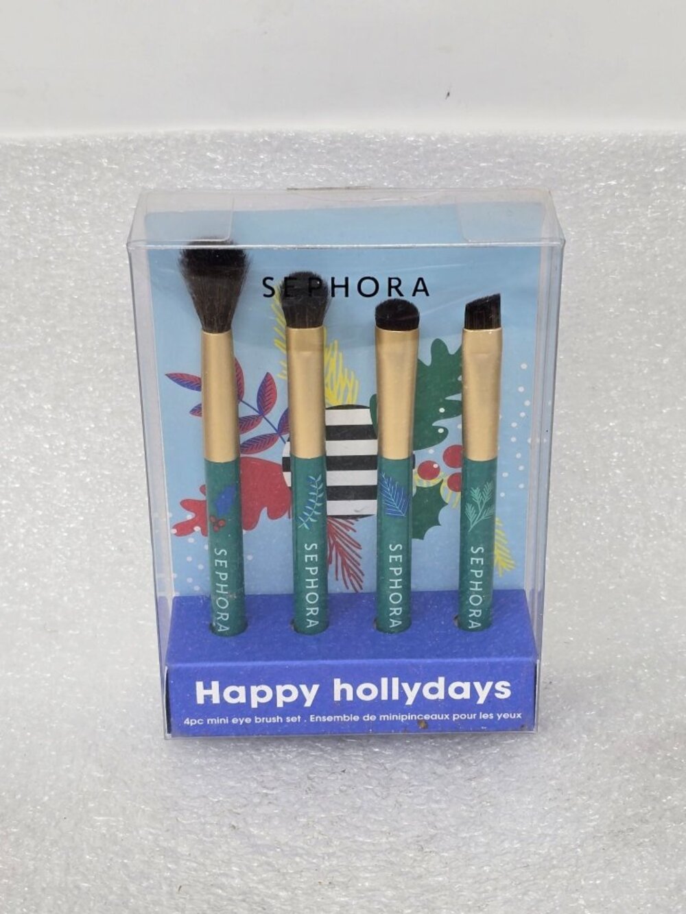 Sephora Happy Hollydays 4-Piece Mini Eye Brush Set Soft Bristles
